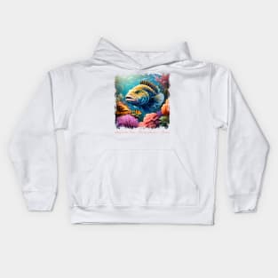 Colorful Grouper fish t-shirt Kids Hoodie